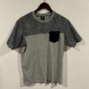 Air Jordan Shirt Mens Medium Gray Black Jumpman Logo Nike Basketball Cement